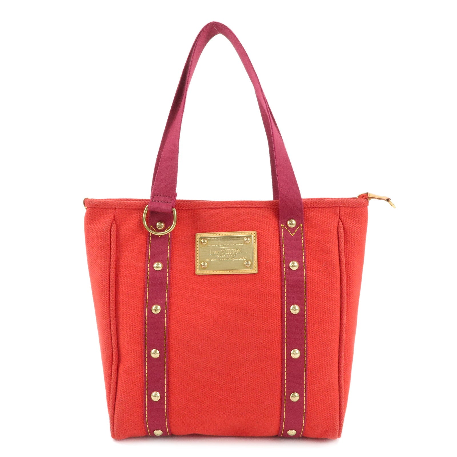 Louis-Vuitton-Antigua-Cabas-MM-Tote-Bag-Hand-Bag-Rouge-M40034