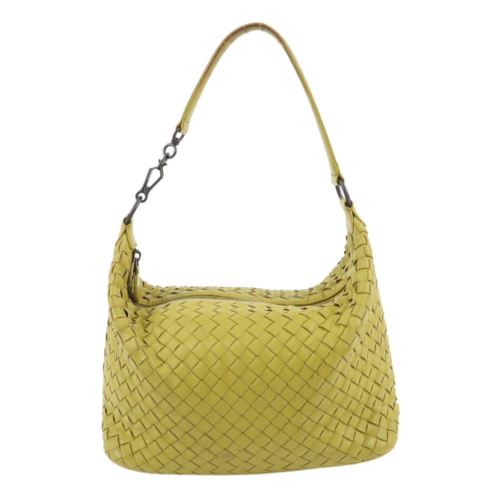 BOTTEGA-VENETA-Intrecciato-Leather-Hand-Shoulder-Bag-Yellow