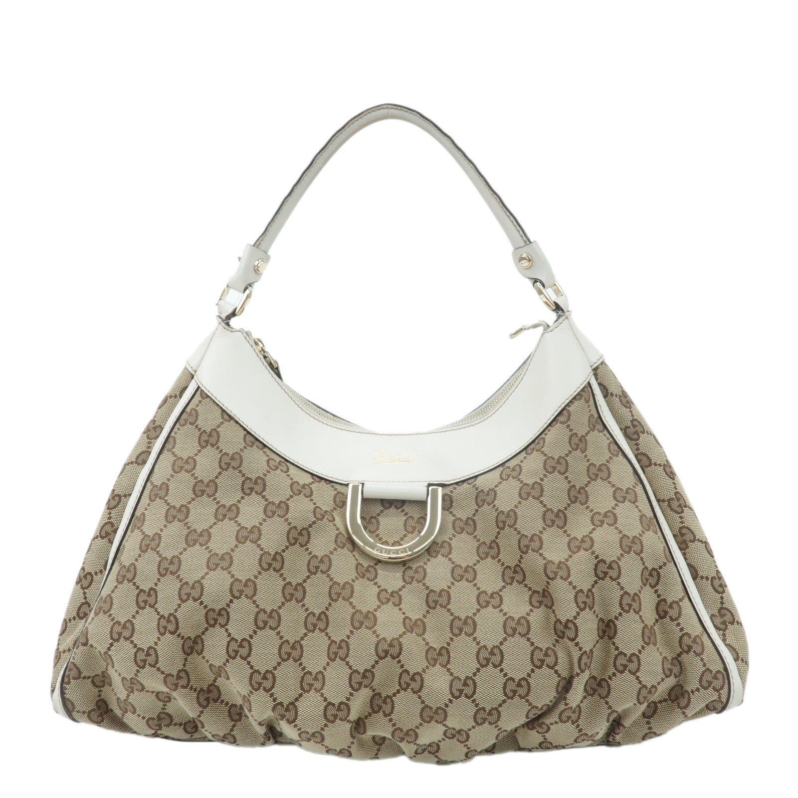 GUCCI-Abbey-GG-Canvas-Leather-Shoulder-Bag-Beige-White-189833