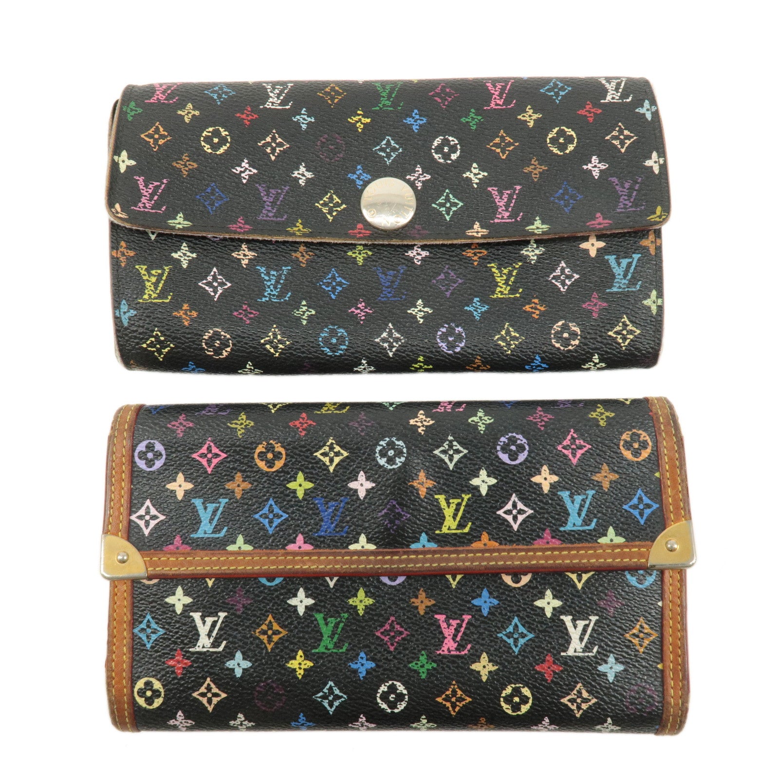 Louis Vuitton Monogram Multicolor Set of 2 Wallet M92658 M93533