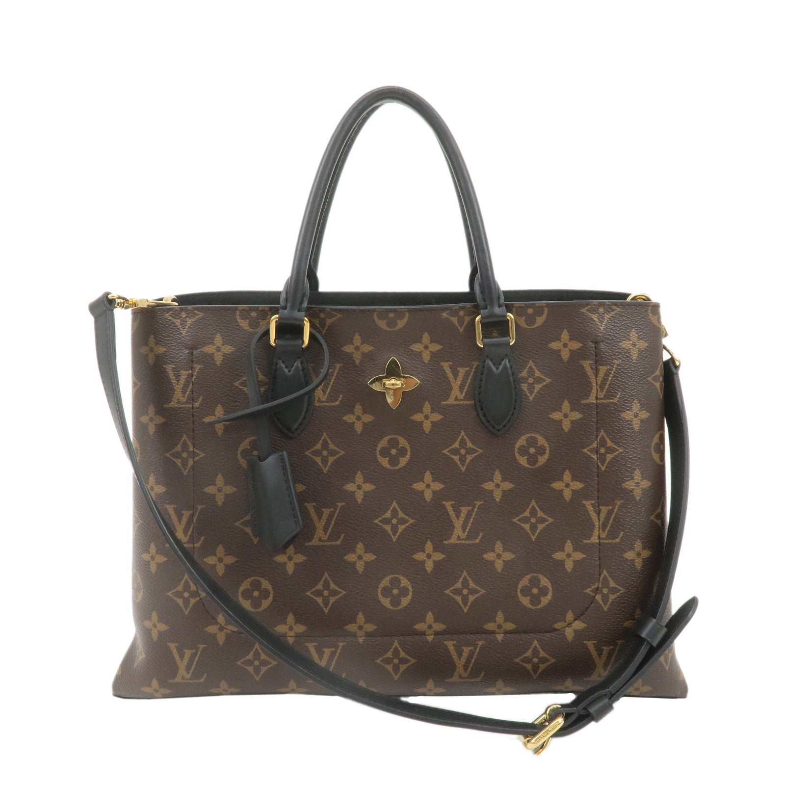 Louis-Vuitton-Monogram-Flower-Tote-2Way-Hand-Bag-Noir-M43550