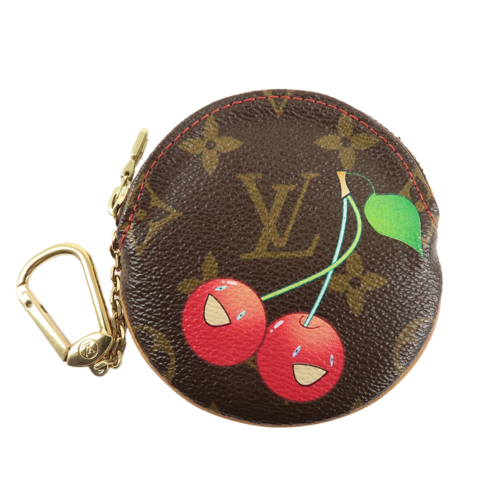 Louis Vuitton Monogram Cherry Porte Monnaie Rond Coin Case M95043