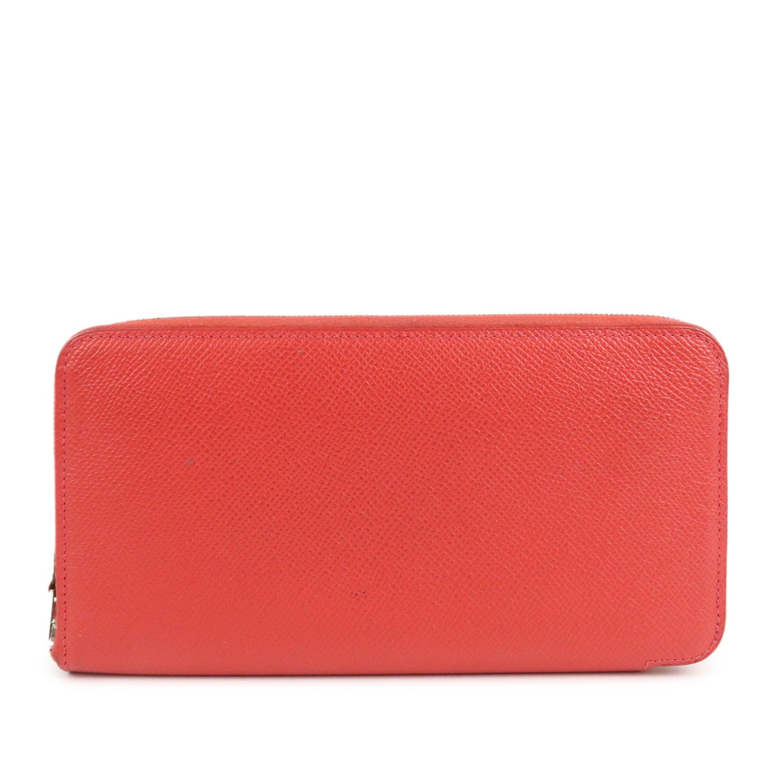 HERMES-Leather-Veau-Epsom-Azap-Long-Silkin-Wallet-Red