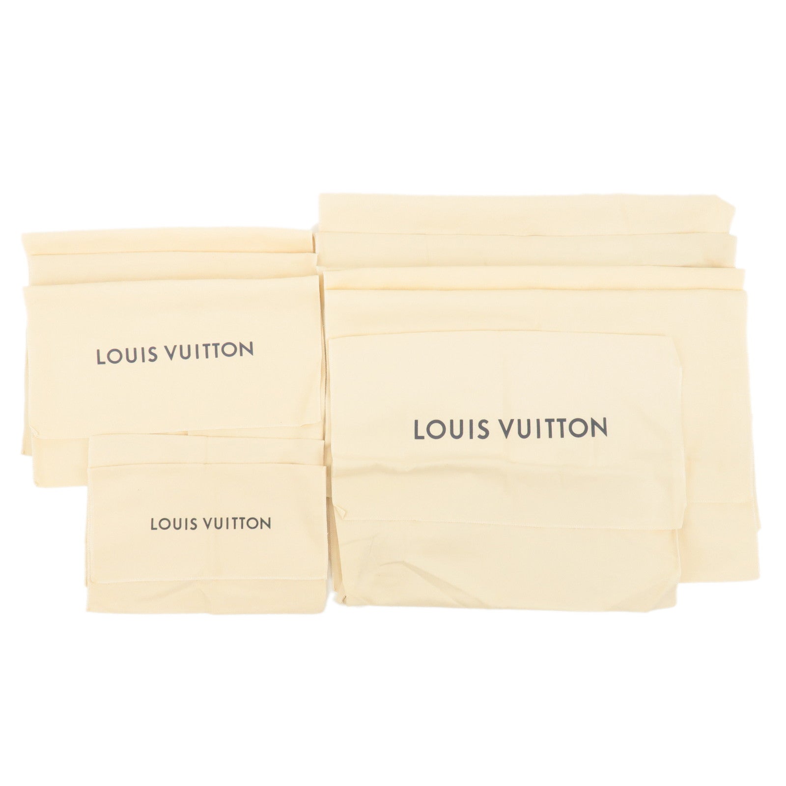 Louis-Vuitton-Set-of-10-Storage-Bag-Dust-Bag-New-Model-Beige