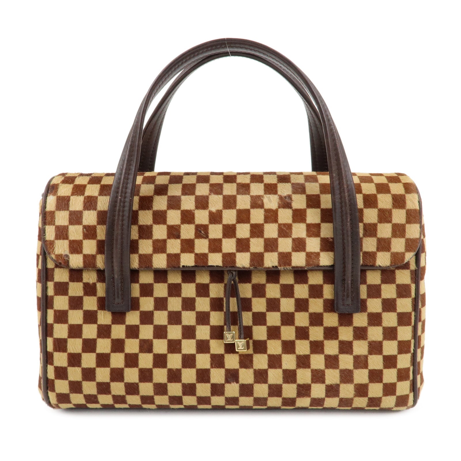 Louis-Vuitton-Damier-Sauvage-Lion-Hand-Bag-Beige-Brown-M92131