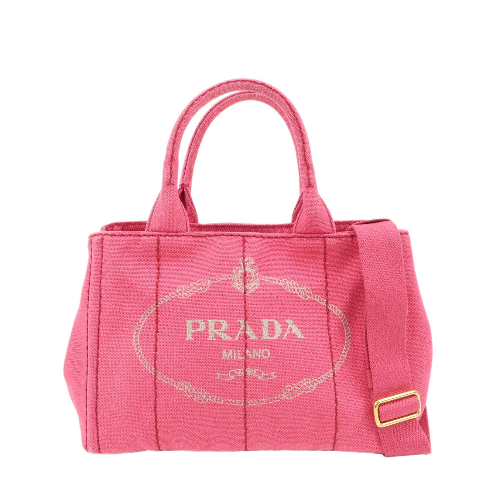 PRADA-Canapa-Mini-Canvas-2Way-Bag-Hand-Bag-Pink-1BG439