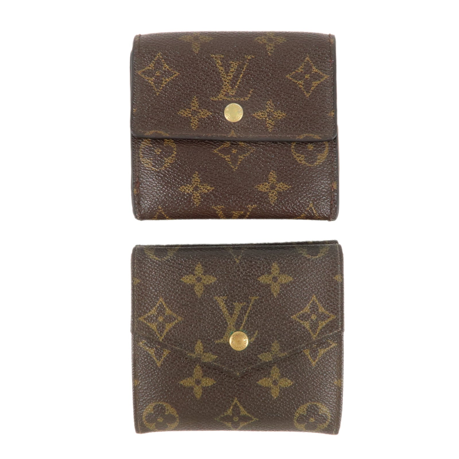 Louis-Vuitton-Monogram-Set-of-2-Bi-fold-Wallet-Brown-M61660-M61654