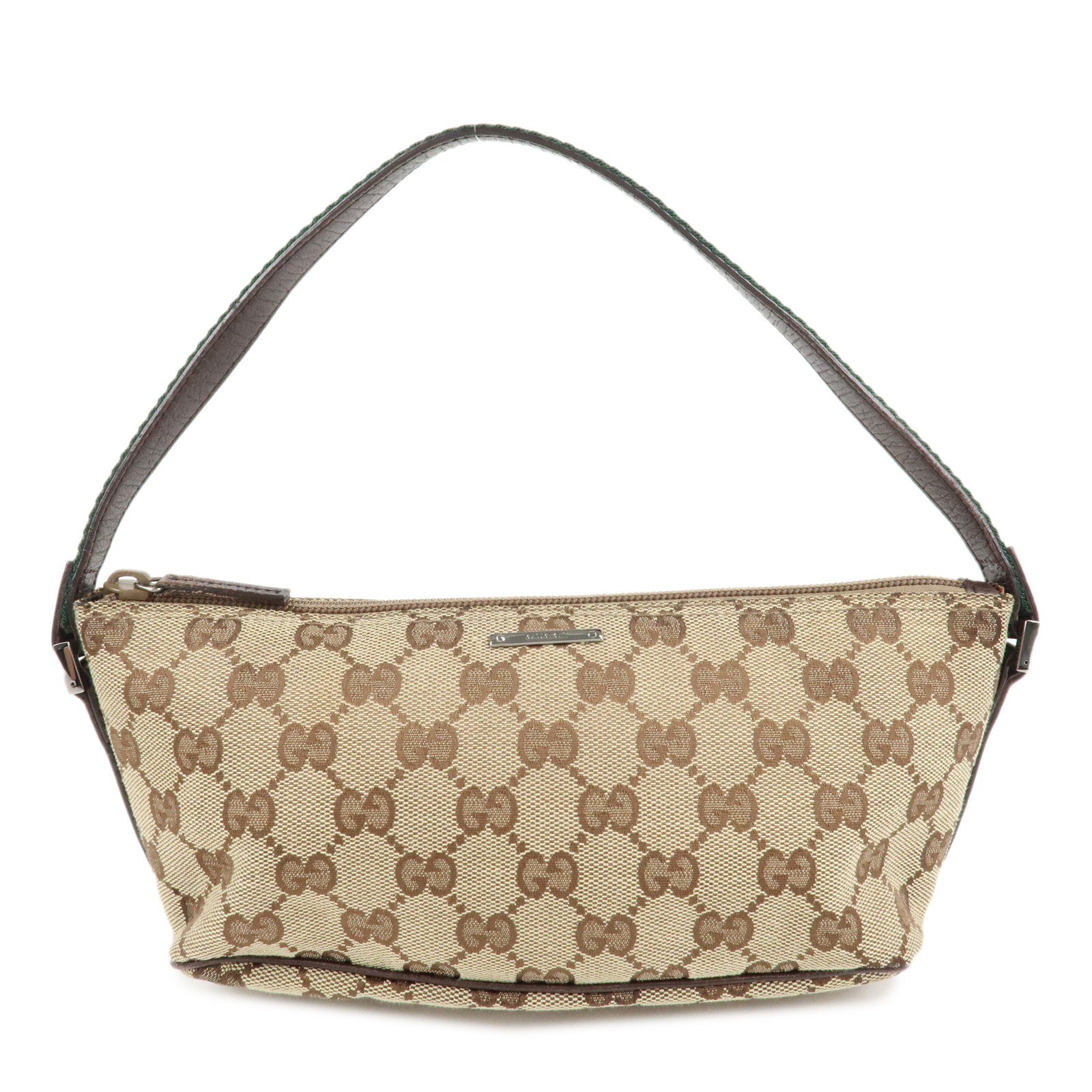 GUCCI-Sherry-GG-Canvas-Leather-Accessory-Pouch-Hand-Bag-141809