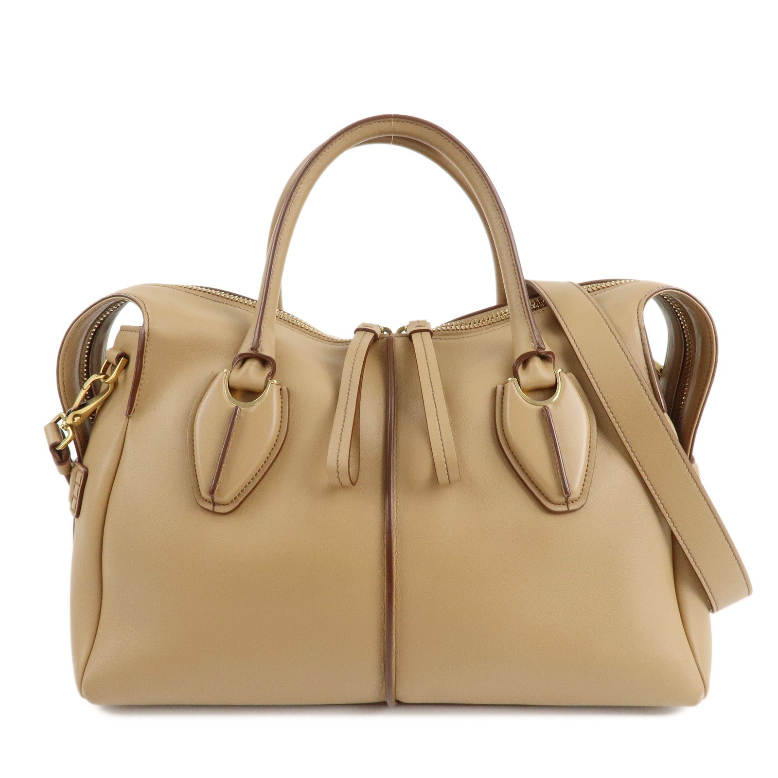 TOD
S-D-Styling-Leather-2Way-Shoulder-Bag-Hand-Bag-Beige