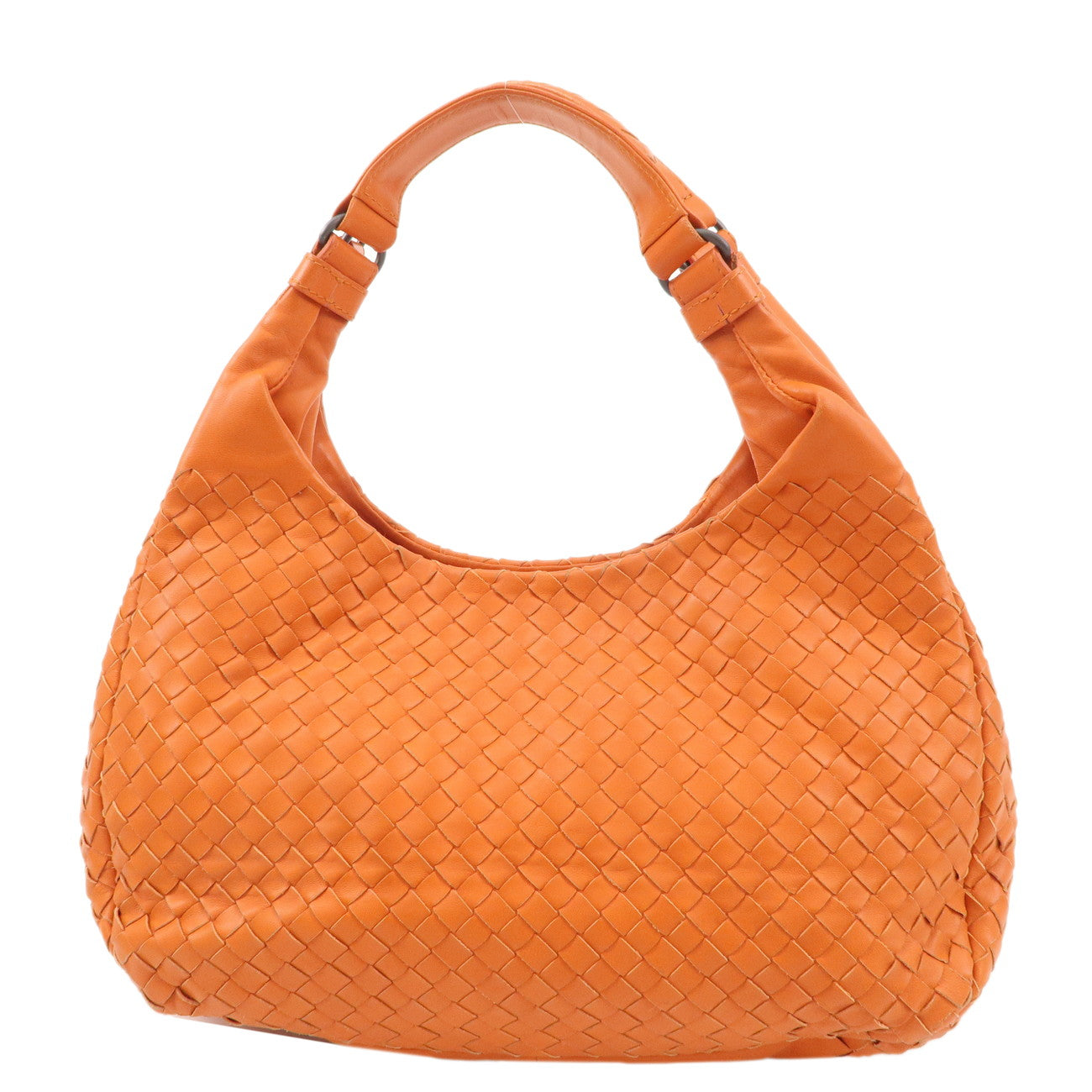 BOTTEGA-VENETA-Intrecciato-Leather-Shoulder-Bag-Orange-125787