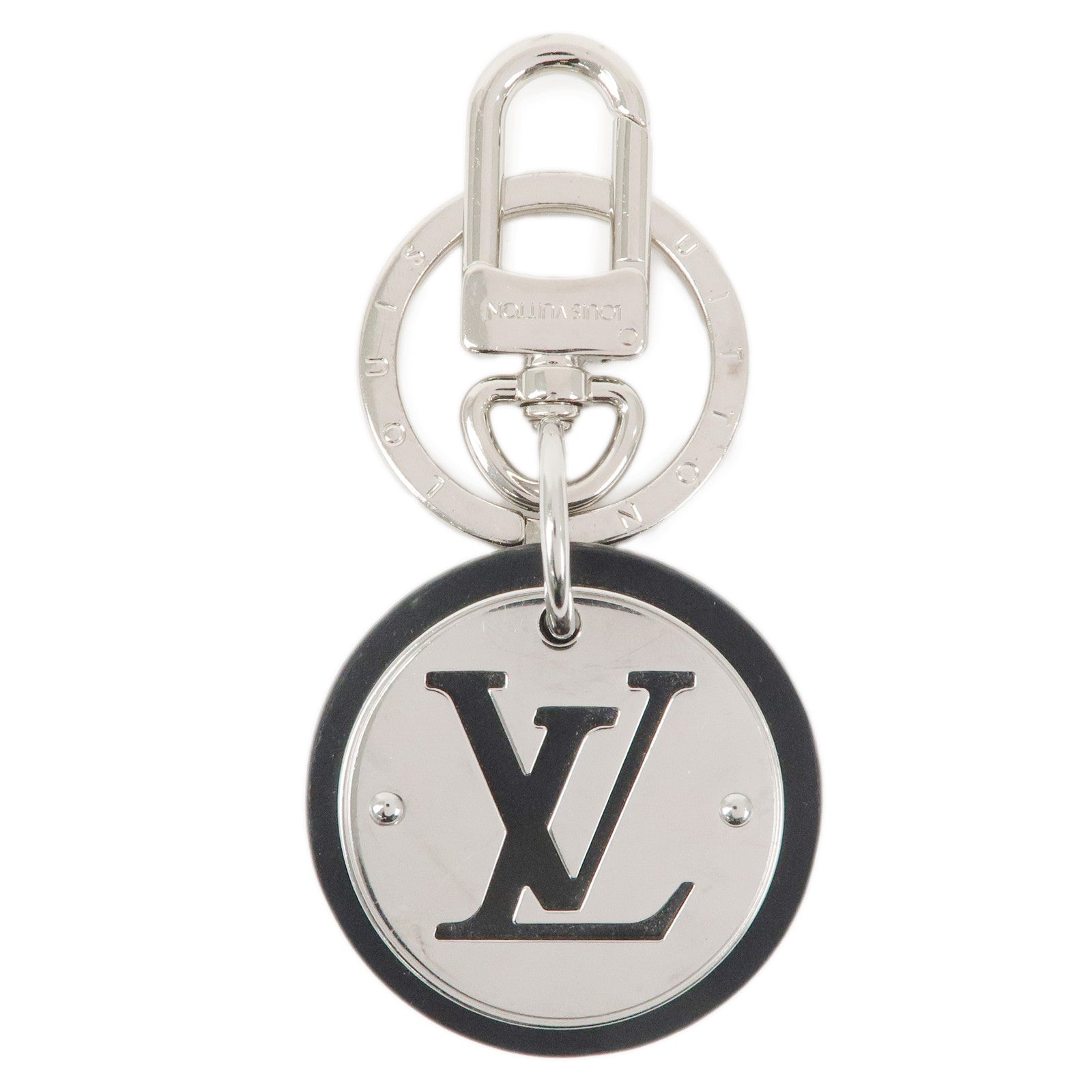 Louis-Vuitton-Key-Charm-LV-Circle-Silver-Black-M00741