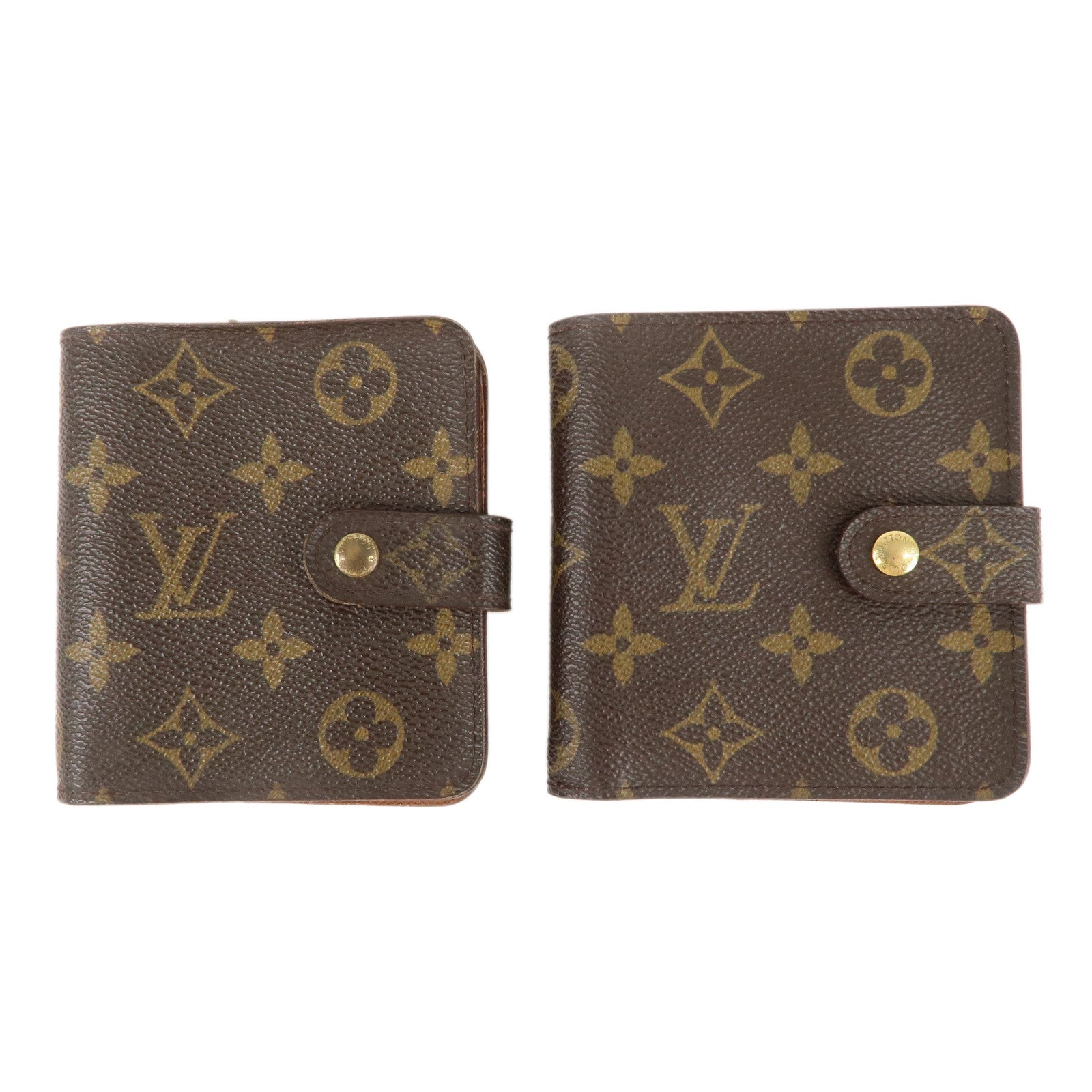 Louis Vuitton Monogram Set Of 2 Compact Zip Small Wallet M61667