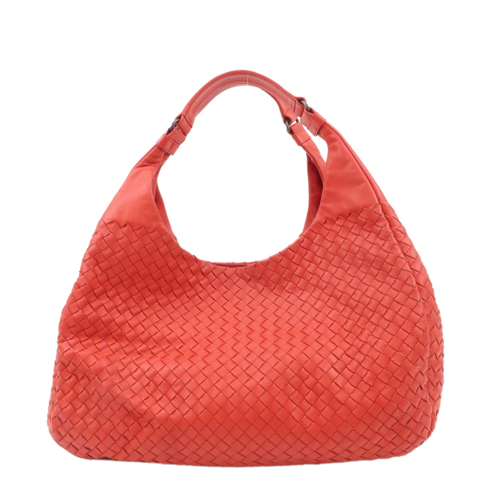 BOTTEGA-VENETA-Intrecciato-Leather-Toto-Bag-Shoulder-Bag-Red