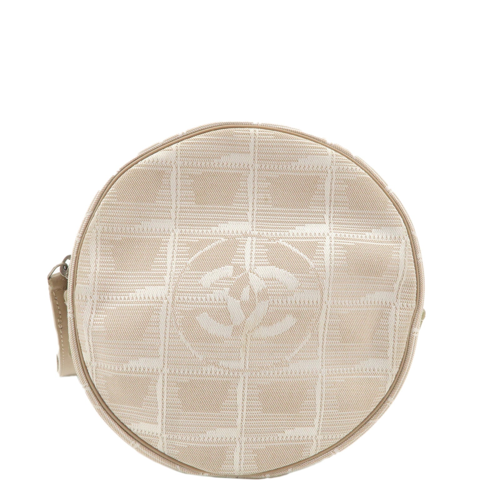 CHANEL-New-Travel-Line-Nylon-Jacquard-Leather-Round-Pouch-T9951S