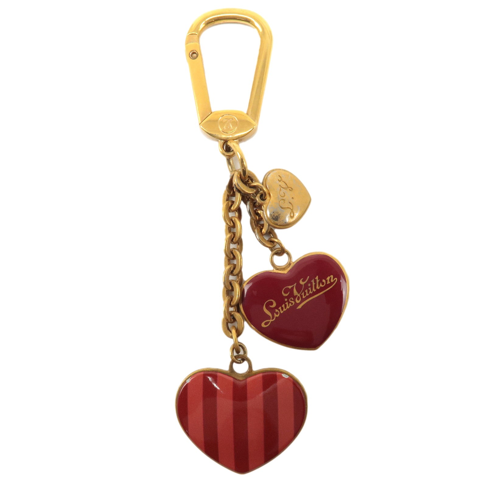 Louis-Vuitton-Portecles-Coeur-Rayures-Key-Chain-Holder-M66476