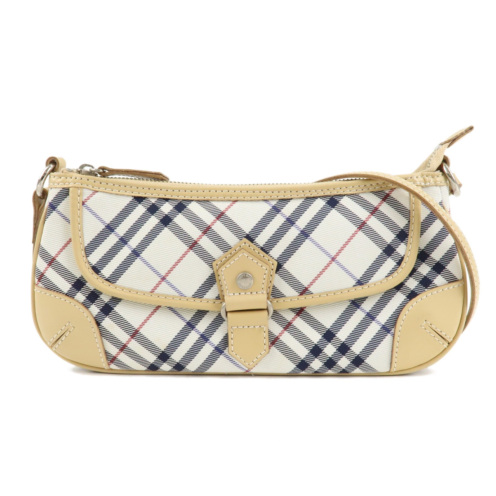 BURBERRY-London-Canvas-Leather-Nova-Plaid-Shoulder-Bag-Beige-Ivory