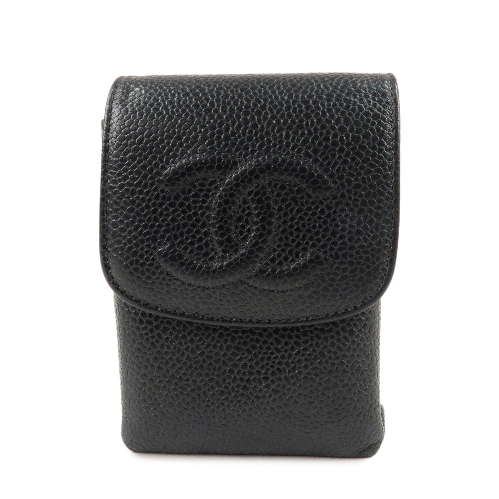 CHANEL-Coco-Mark-Caviar-Skin-Cigarette-Case-Black-A13511