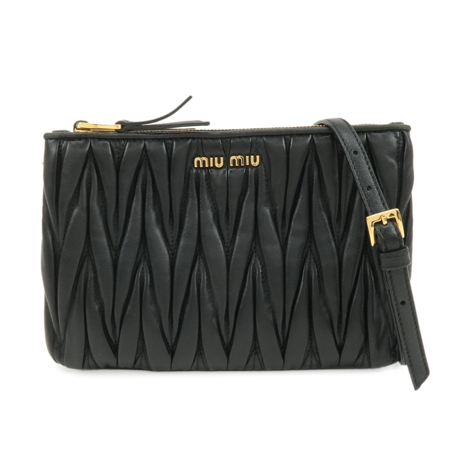 MIU-MIU-Matelasse-Leather-2Way-Clutch-Bag-Shoulder-Bag-5BH057