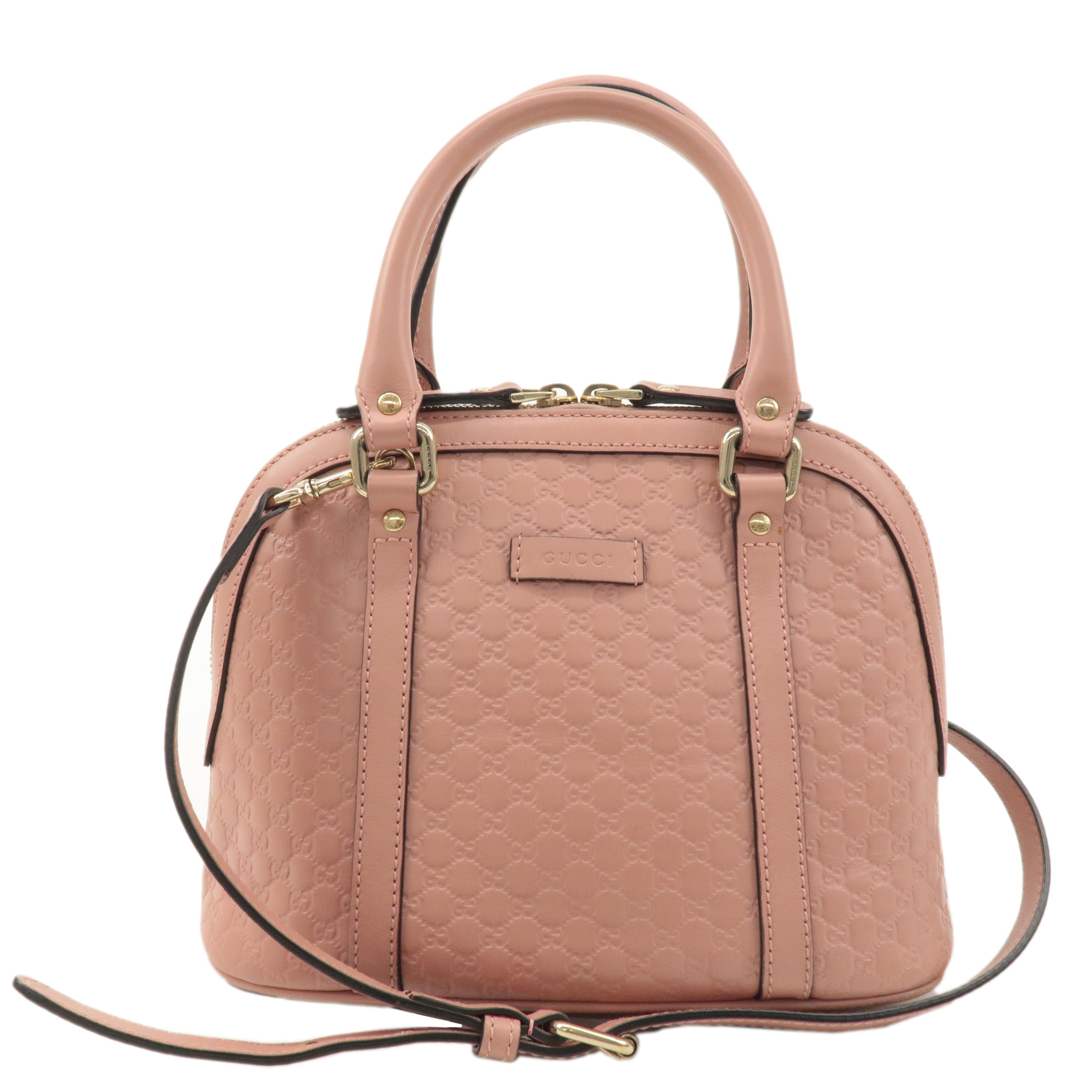 GUCCI Micro Guccissima Leather 2Way Shoulder Hand Bag Pink 449654