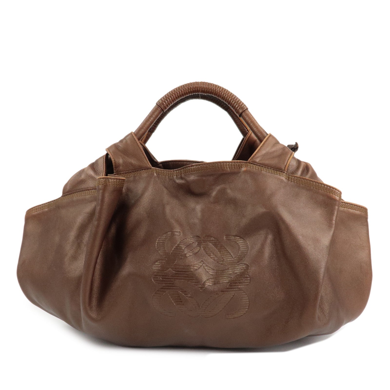 LOEWE-Anagram-Leather-Nappa-Aire-Hand-Bag-Brown