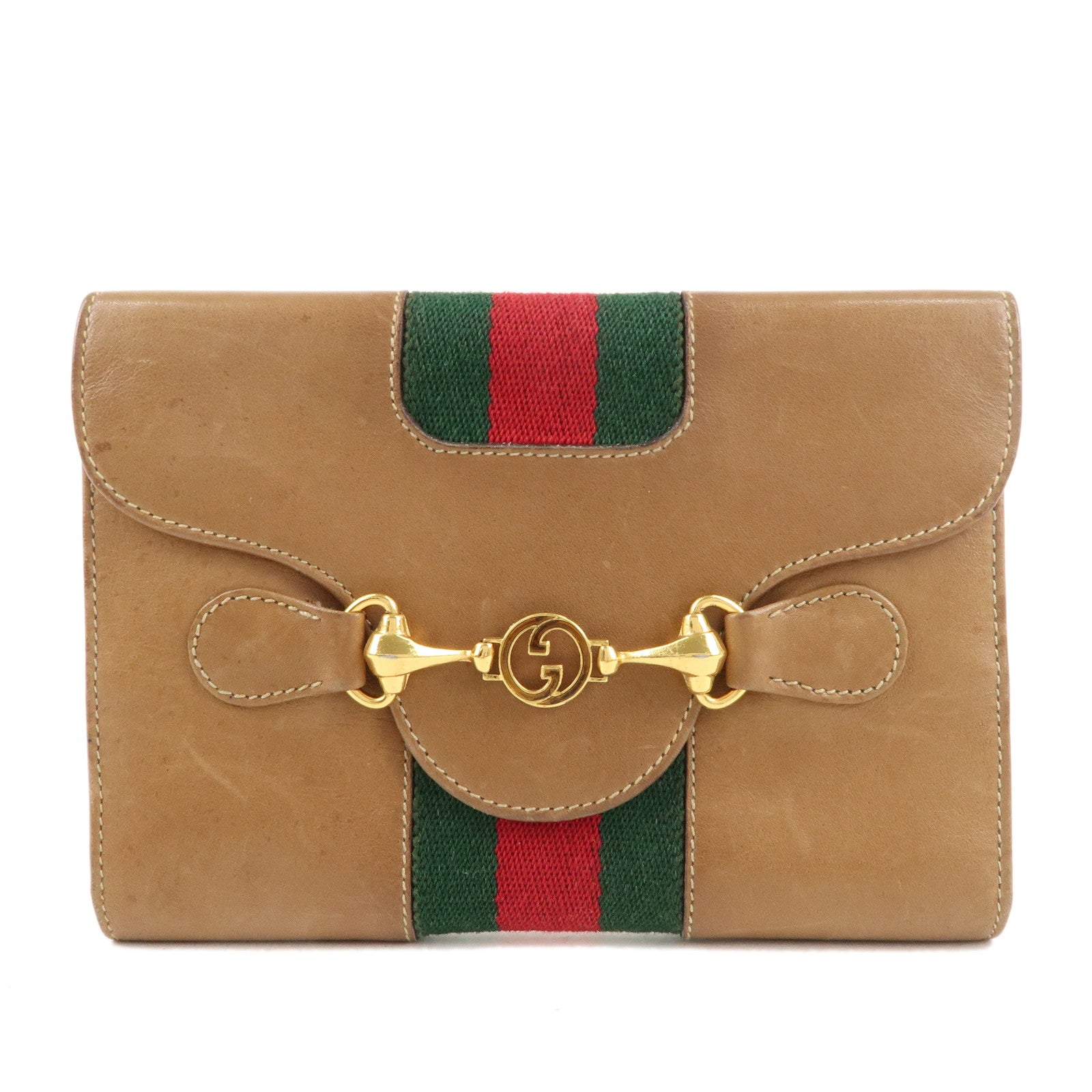 GUCCI-Old-Gucci-Sherry-Leather-Trifold-Wallet-Beige