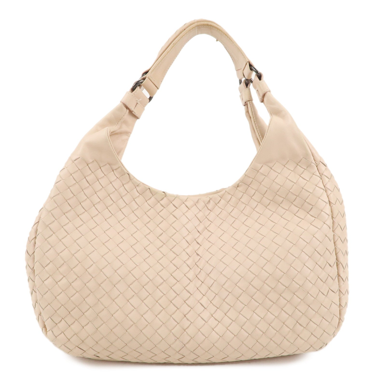 BOTTEGA-VENETA-Intrecciato-Leather-Shoulder-Bag-Pink-Beige-125787