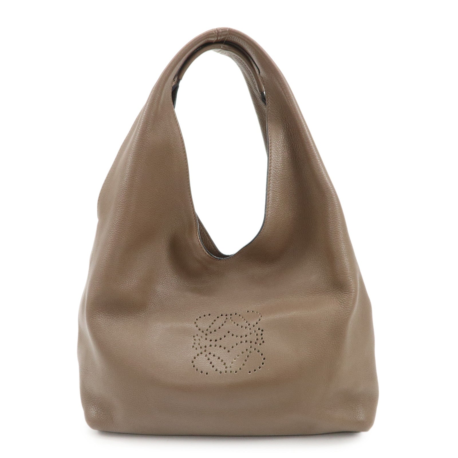 LOEWE-Anagram-Leather-Dunas-Shoulder-Bag-Brown