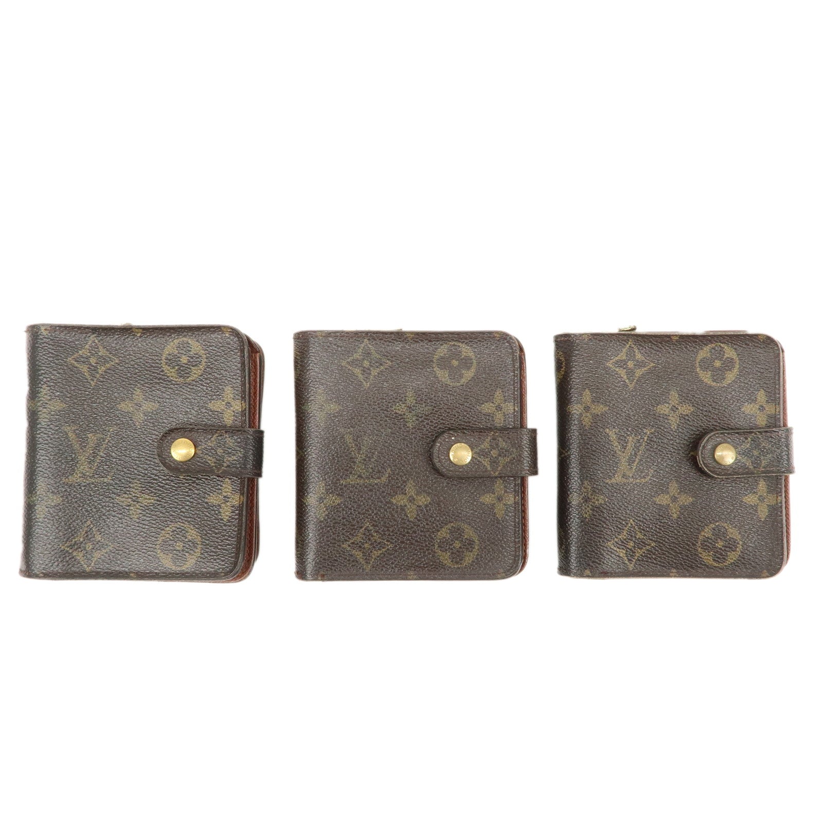 Louis-Vuitton-Monogram-Set-of-3-Compact-Zip-Small-Wallet-M61667