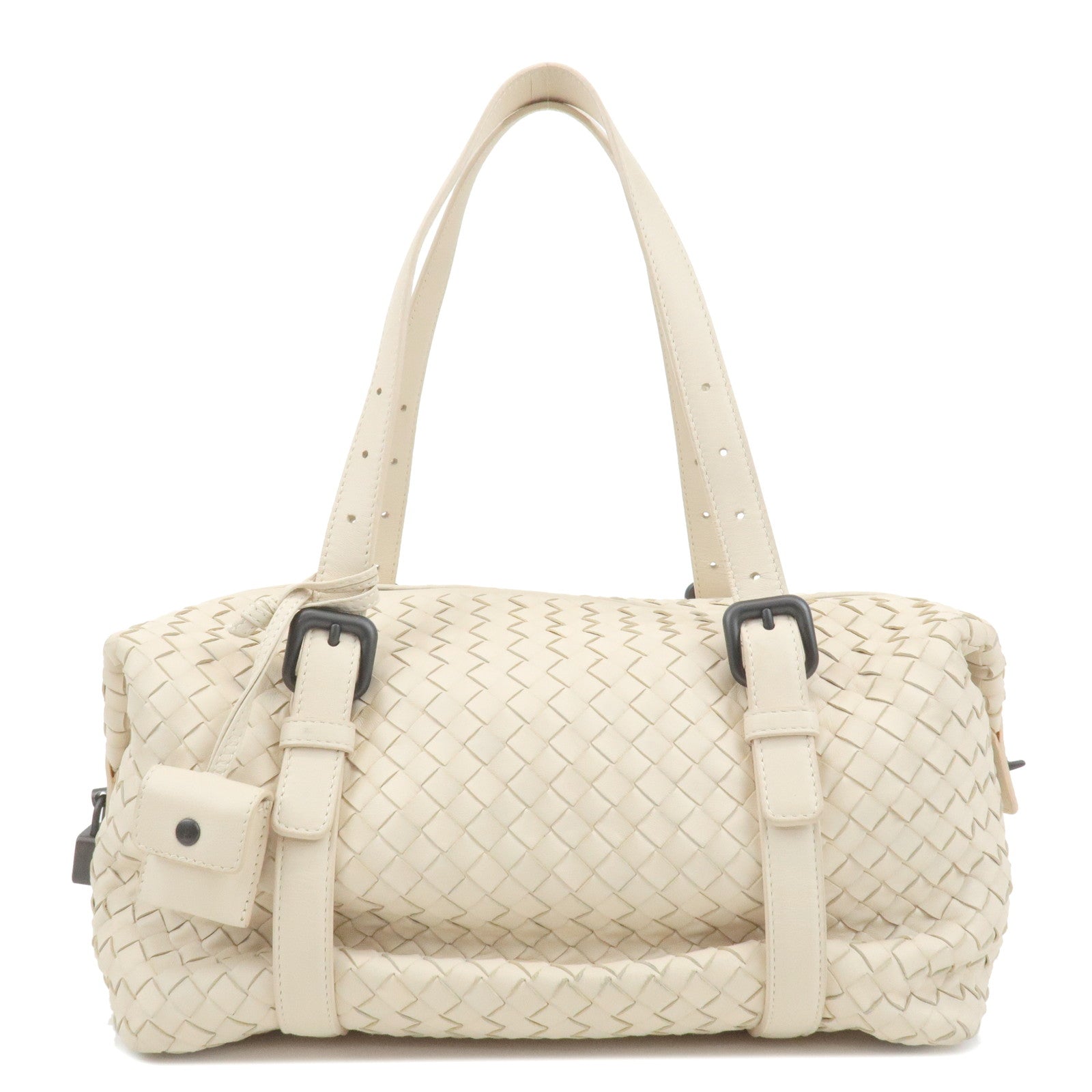 BOTTEGA-VENETA-Intrecciato-Leather-Boston-Bag-Ivory