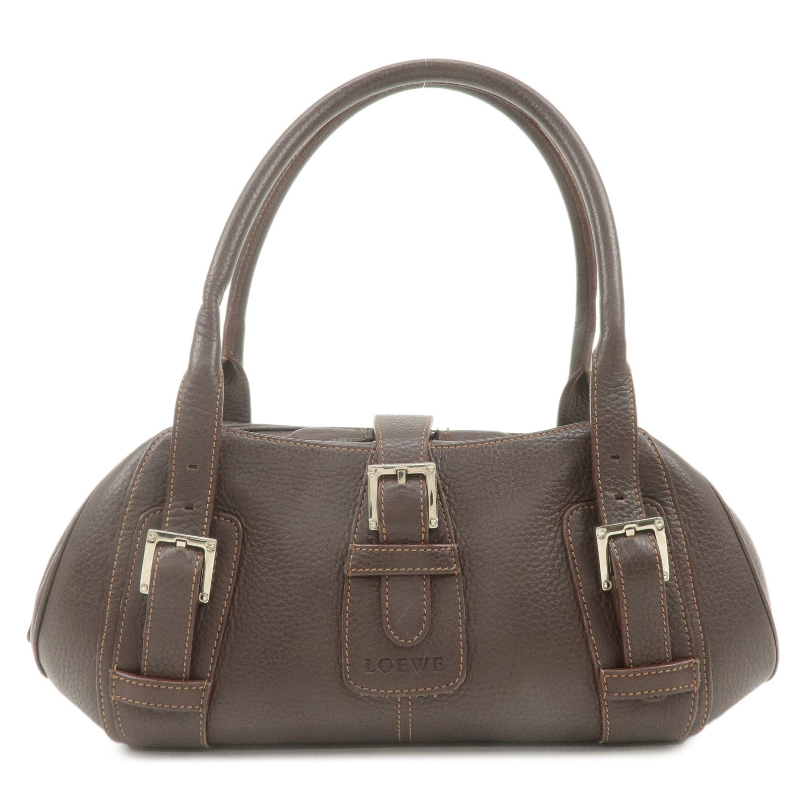 LOEWE-Leather-Hand-Bag-Shoulder-Bag-Brown