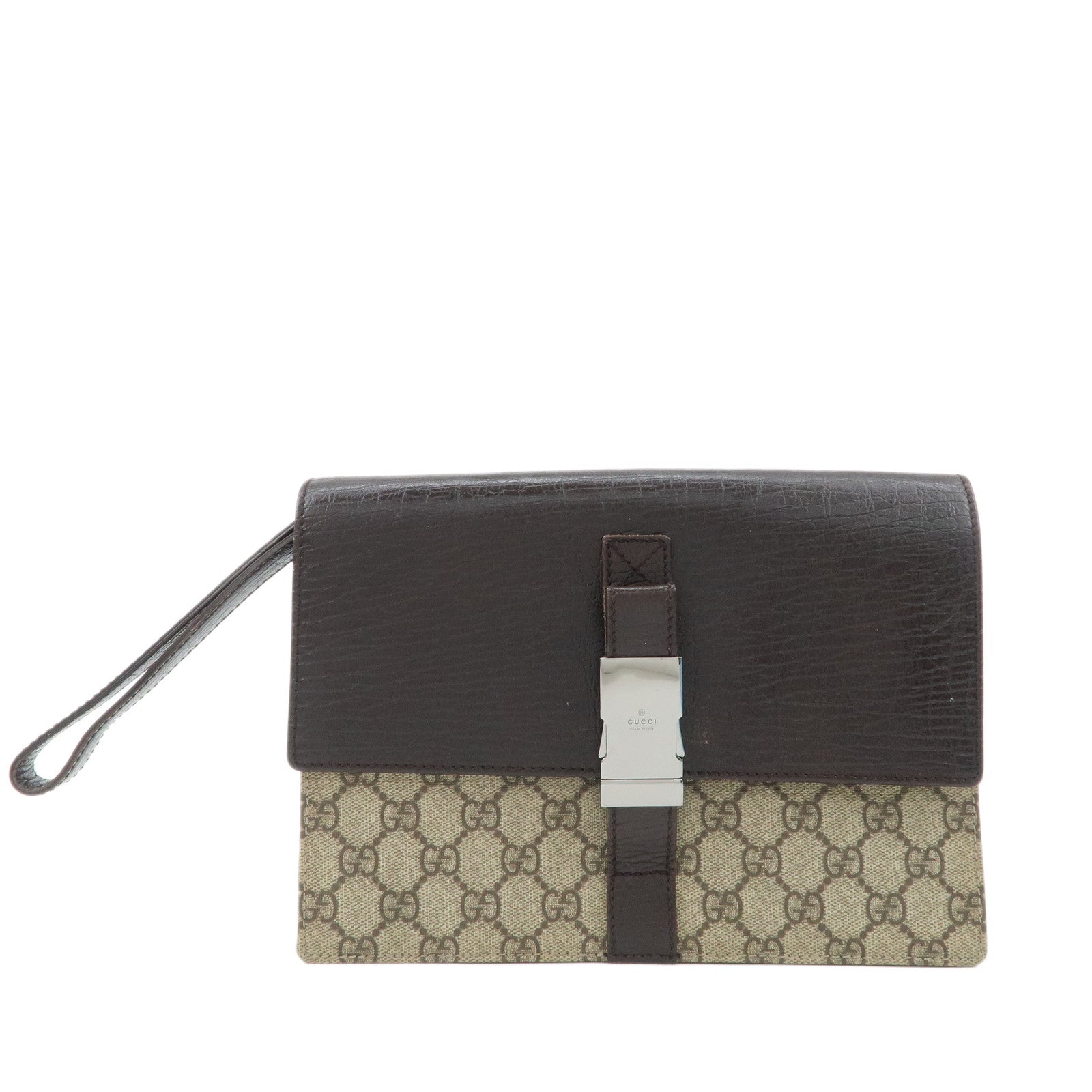 GUCCI-Ophidia-GG-Supreme-Leather-Clutch-Bag-Beige-Brown