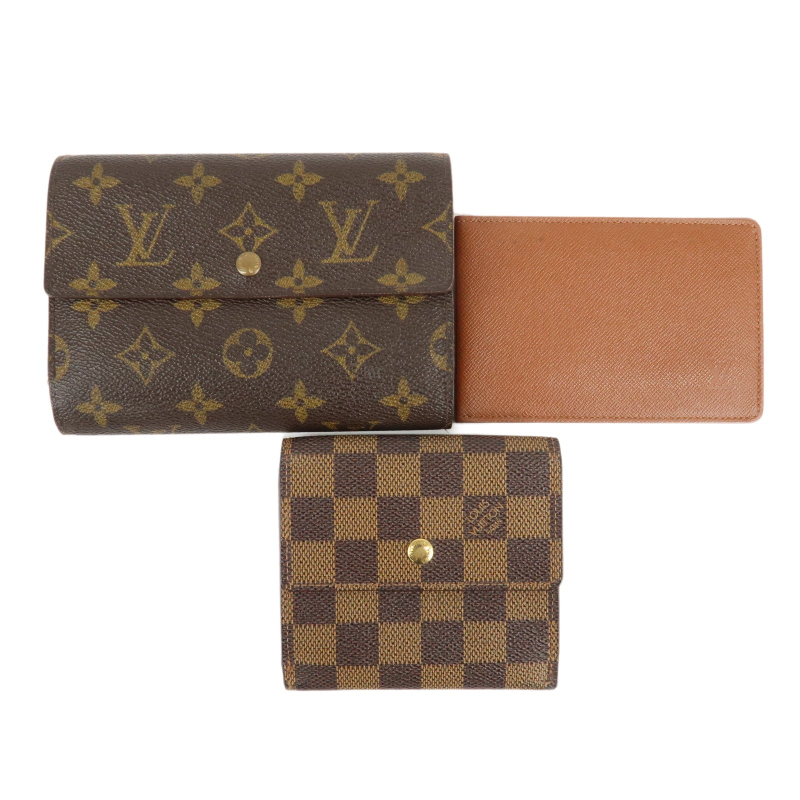 Louis-Vuitton-Monogram-Damier-Set-of-2-Wallet-M61200-N61654