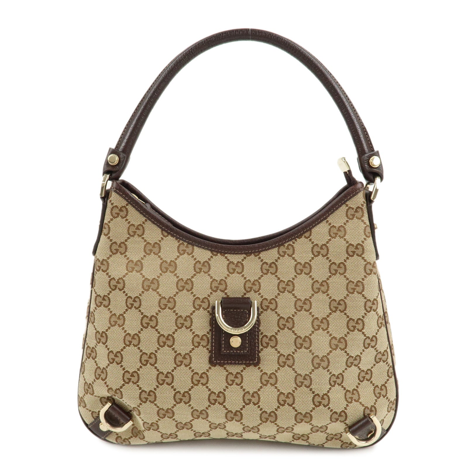 GUCCI-Abbey-GG-Canvas-Leather-Shoulder-Bag-Beige-Brown-130738