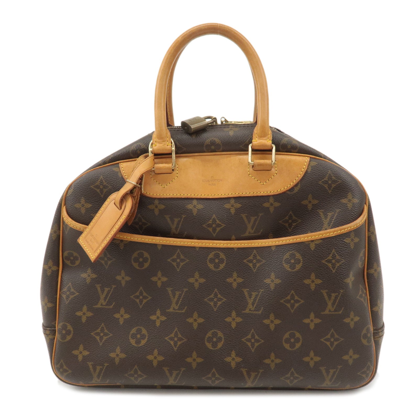 Louis Vuitton Monogram Deauville Hand Bag Brown M47270