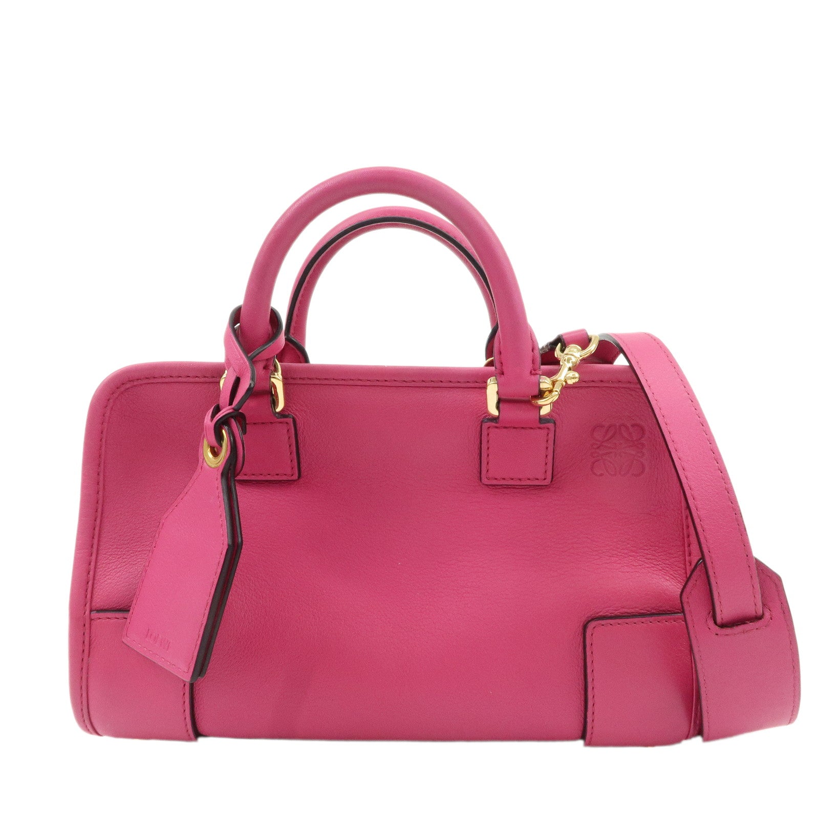 LOEWE-Anagram-Leather-Amazona-23-2Way-Shoulder-Hand-Bag-Pink