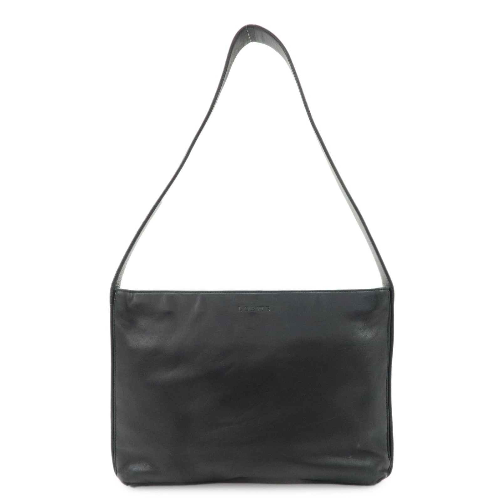 LOEWE-Leather-Shoulder-Bag-Black