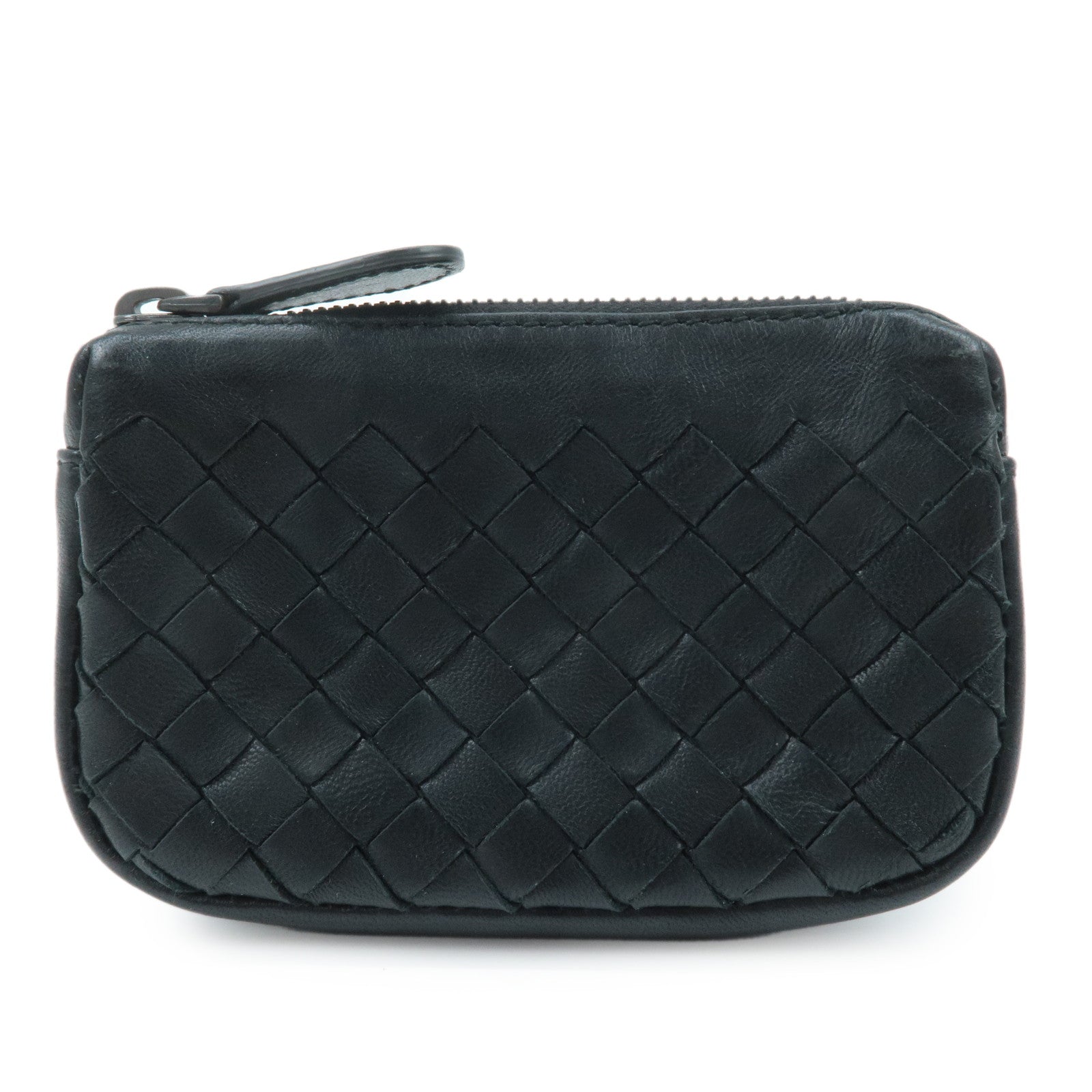 BOTTEGA-VENETA-Intrecciato-Leather-Coin-Case-Black-233808