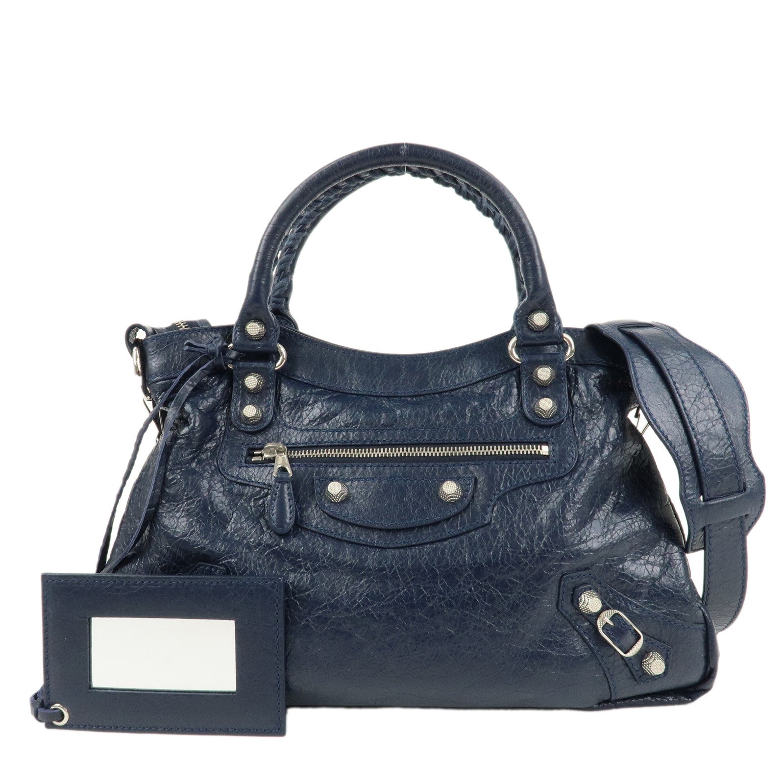 BALENCIAGA-The-Giant-Town-Leather-2Way-Hand-Bag-Navy-285434