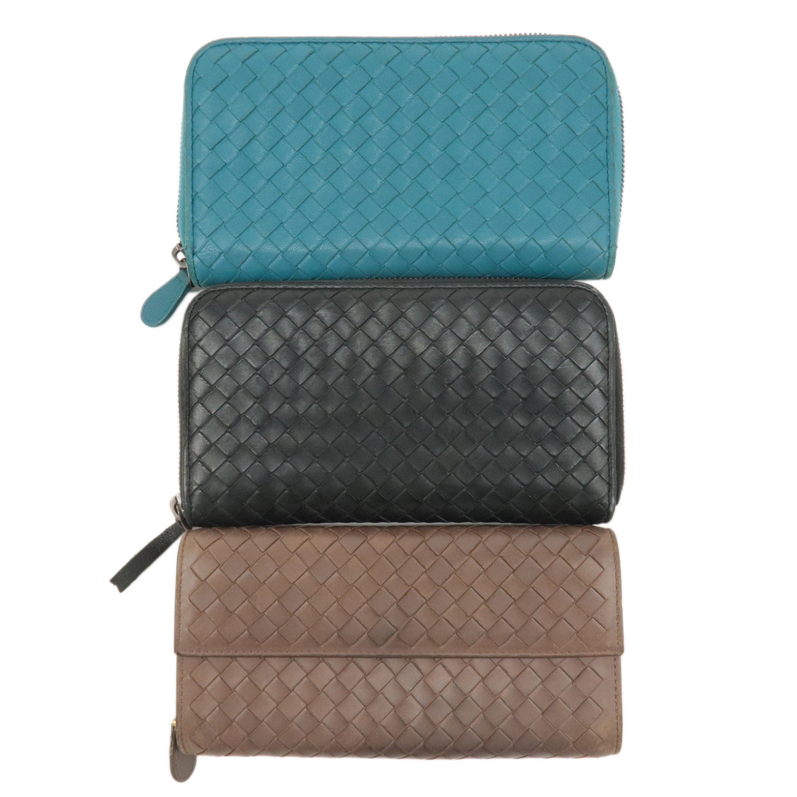 BOTTEGA-VENETA-Set-of-3-Intrecciato-Leather-Wallet--275064-150509