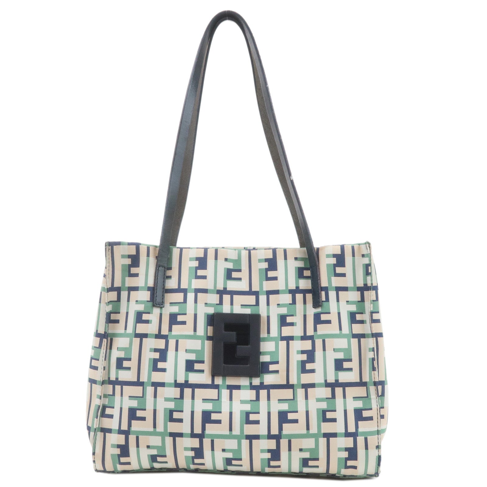 FENDI Zucca Canvas Leather Tote Bag Multicolor