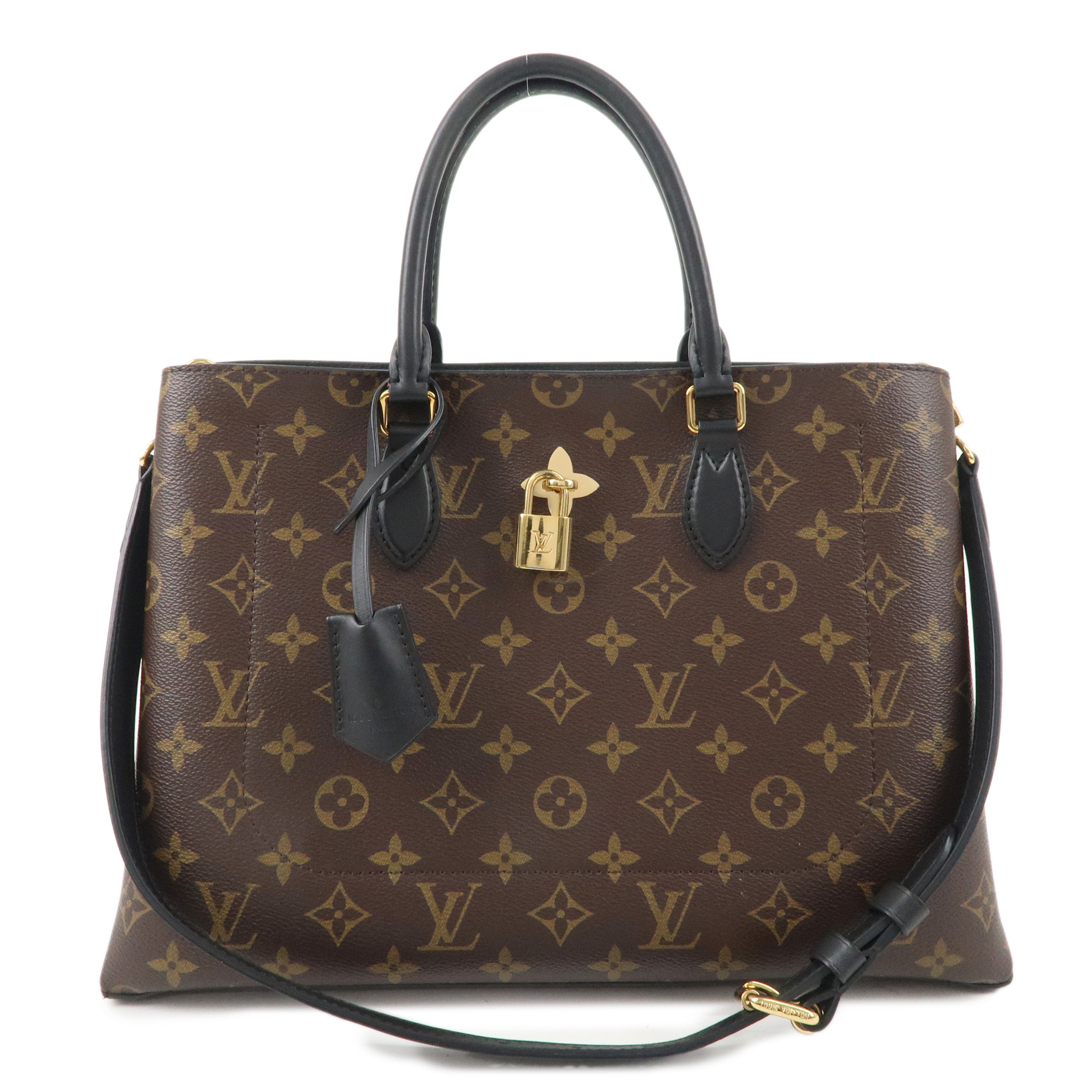 Louis Vuitton Monogram Flower Tote 2Way Hand Bag Noir M43550