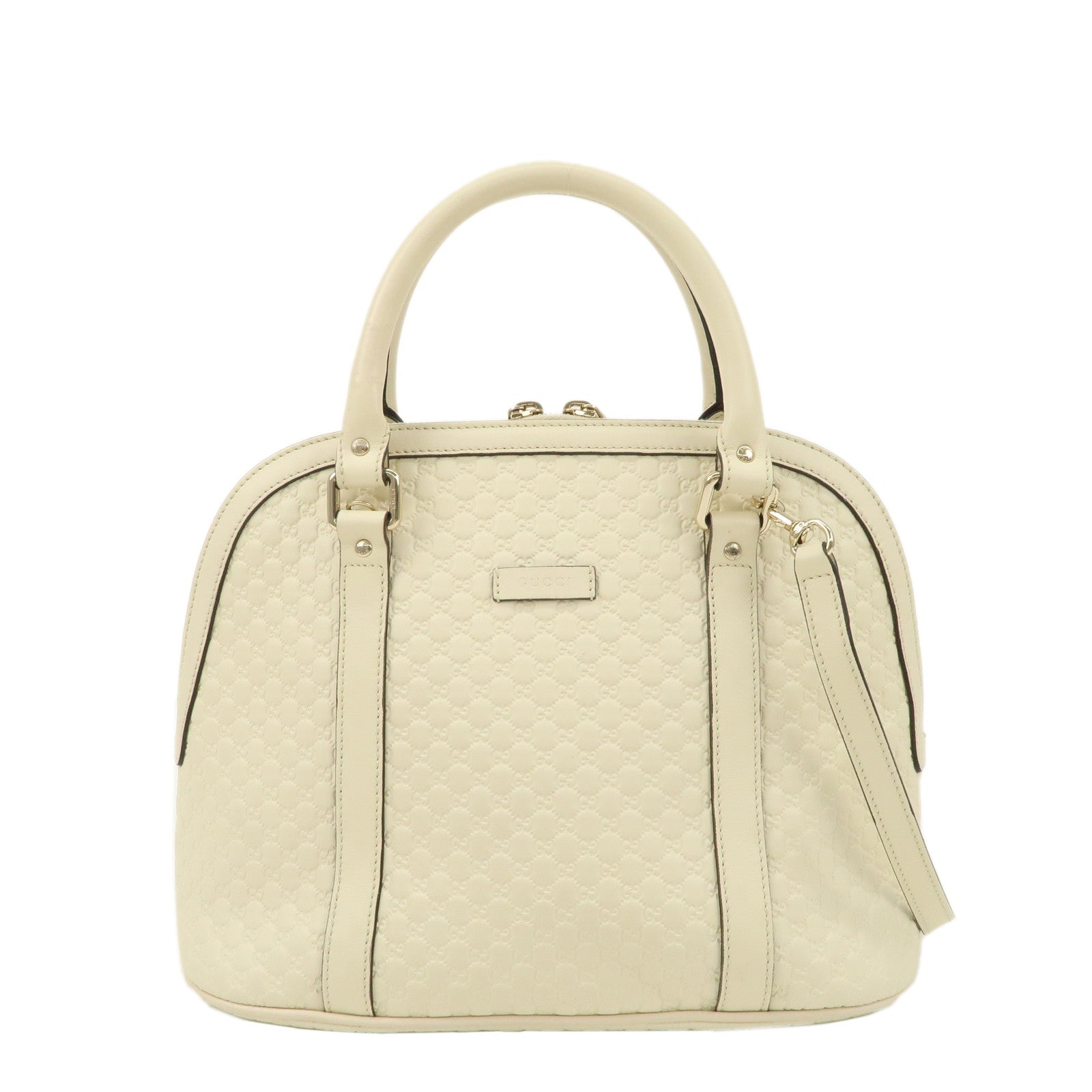 GUCCI-Micro-Guccissima-Leather-2Way-Bag-Hand-Bag-Ivory-449663