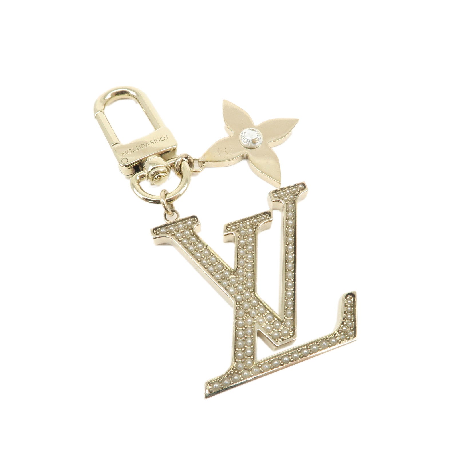 Louis-Vuitton--LV-Precious-Pearl-Bag-Charm-Gold-M01369