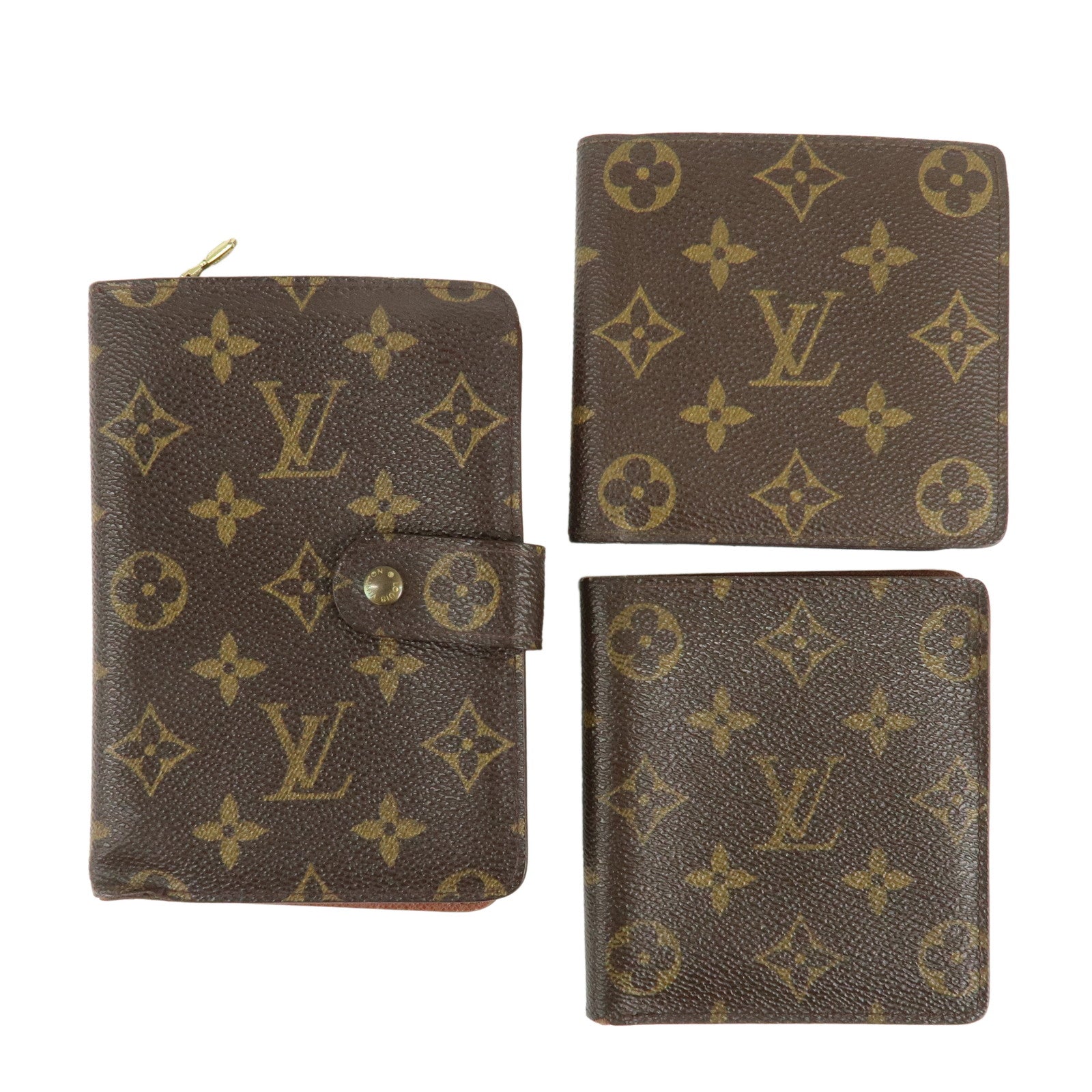 Louis-Vuitton-Monogram-Set-of-3-Wallet-M61207-M61675-M60883