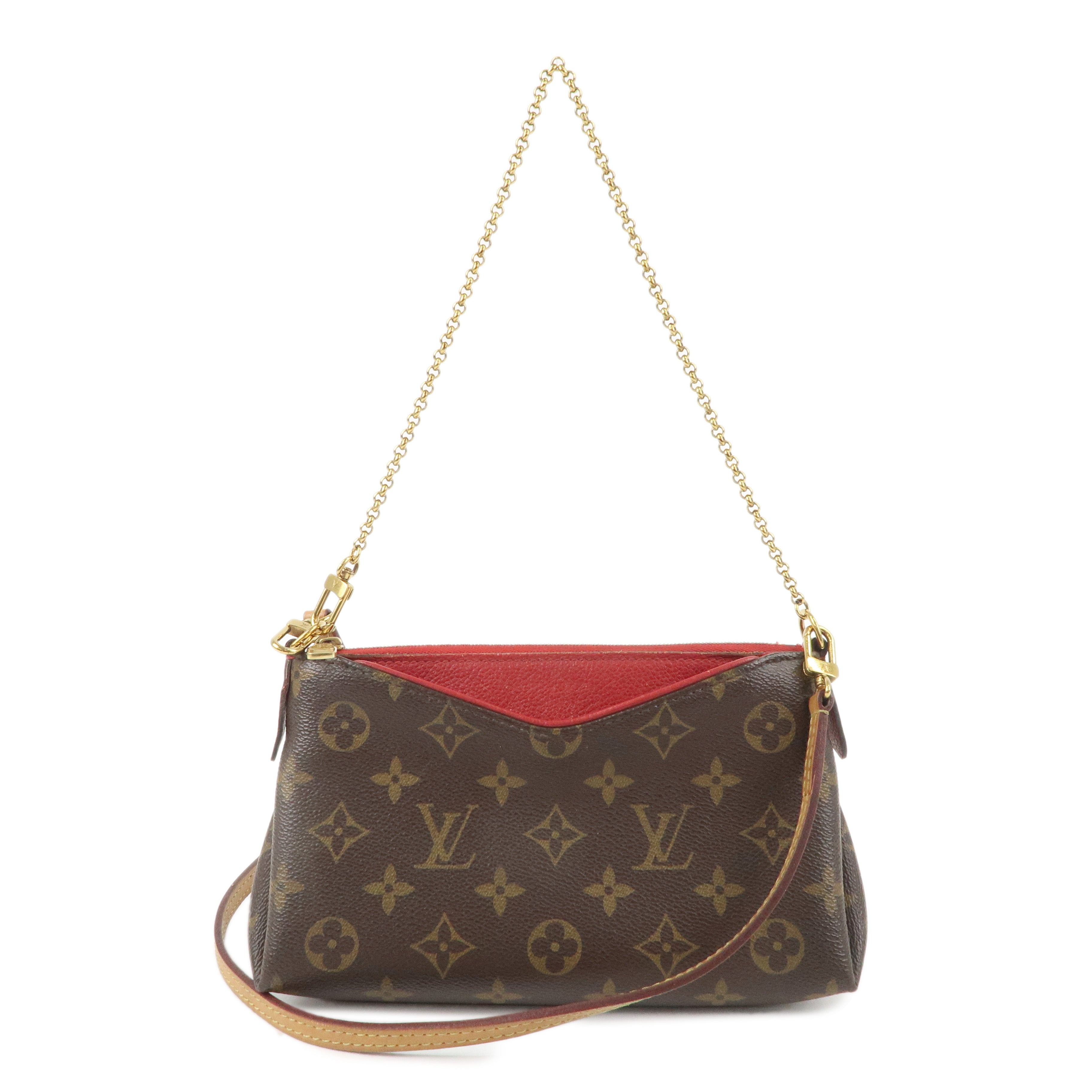 Louis Vuitton Monogram 2 Way Pallas Clutch Bag Cerise M41638