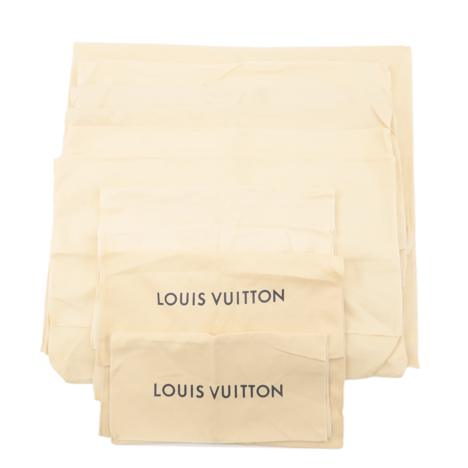 Louis Vuitton Set of 10 Dust Bag Storage Bag Flap New Style Beige