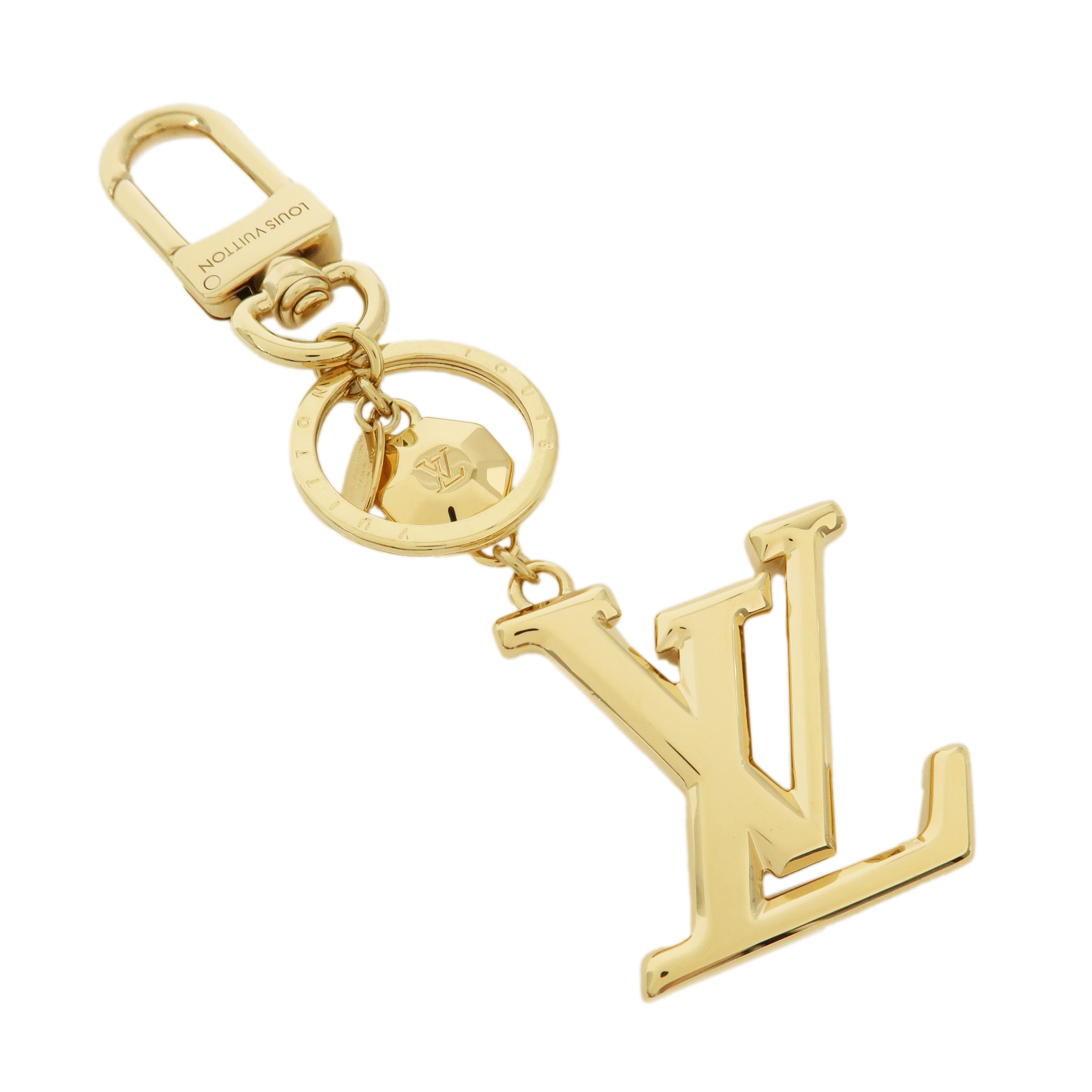 Louis-Vuitton-Key-Holder-LV-Facettes-Gold-Bag-Charm-M65216