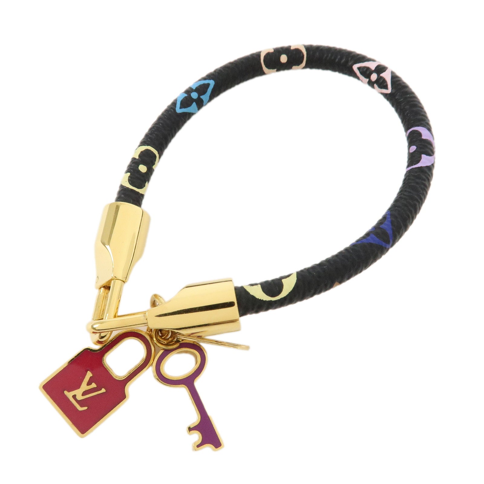 Louis-Vuitton-Monogram-Multicolor-Bracelet-Luck-It-Noir-M6603F