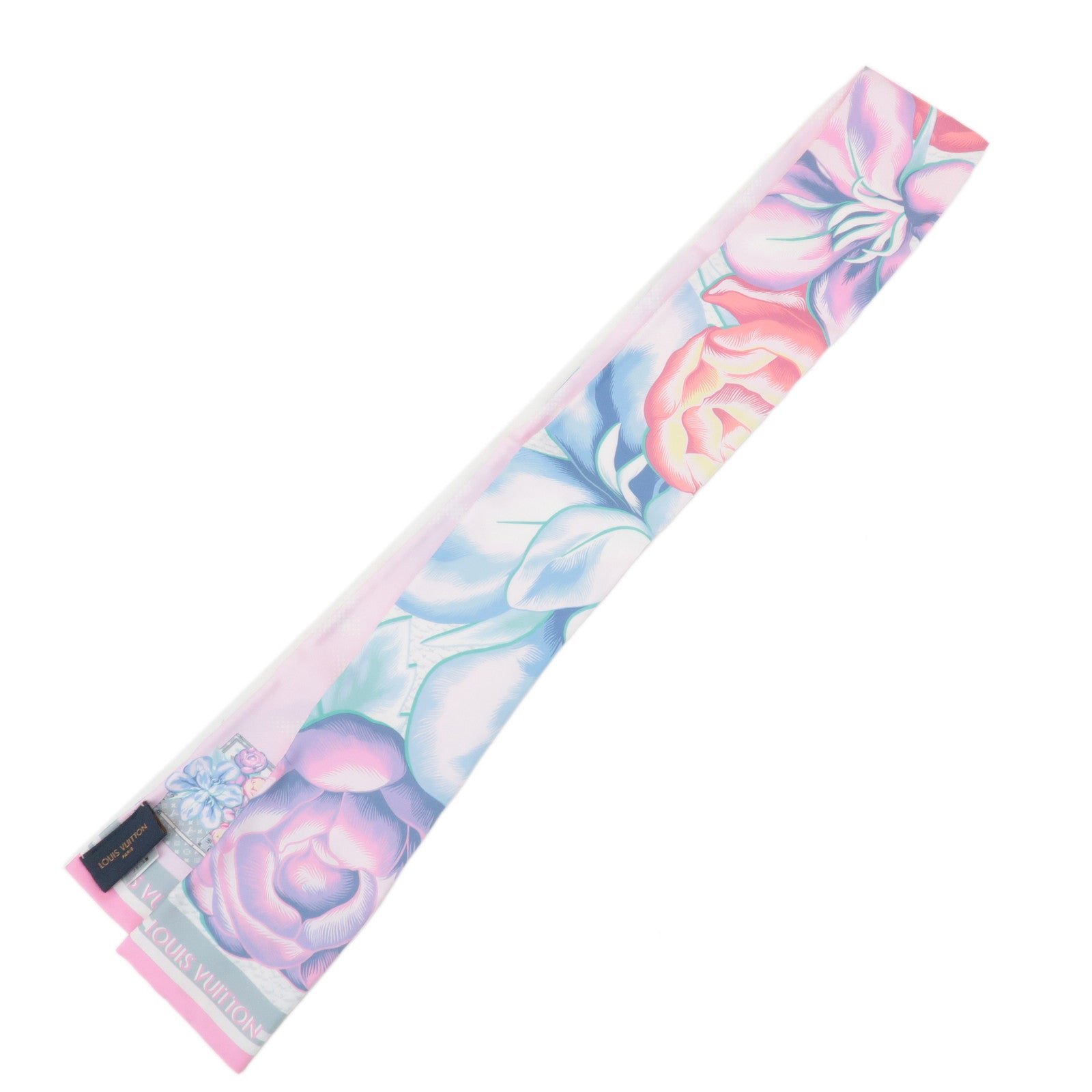 Louis-Vuitton-Bandeau-Malfleur-Scarf-M76969-Pink-Blue