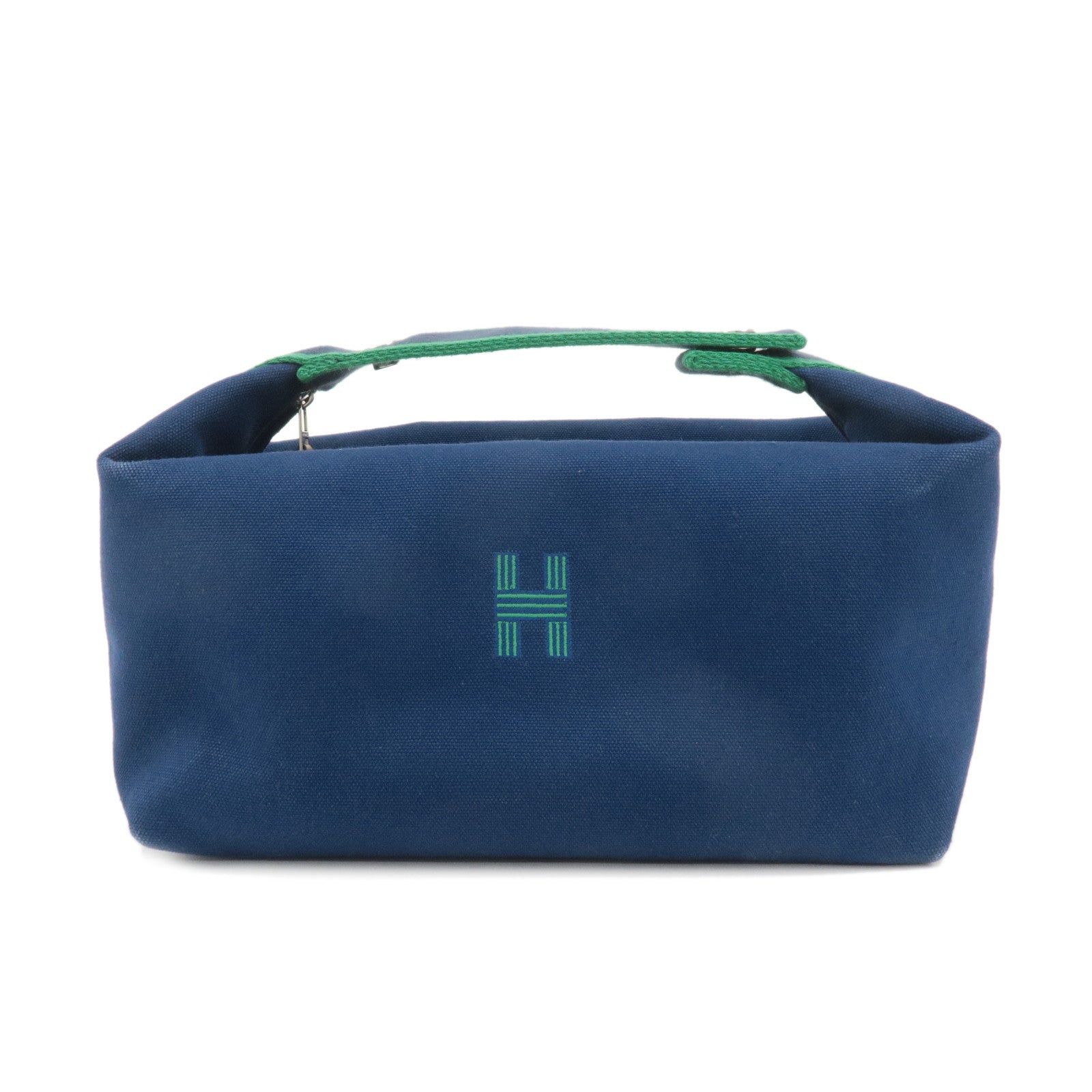 HERMES-Bride-A-Brac-GM-Canvas-Hand-Bag-Navy-Green